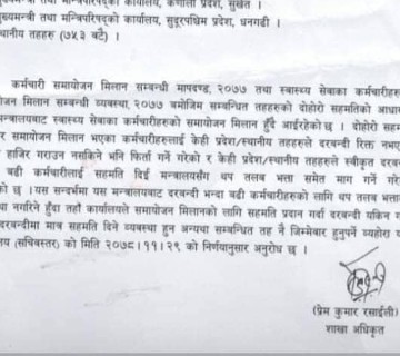 समायोजन मिलानको निर्णयप्रति नेपाल राष्ट्रिय स्वास्थ्यकर्मि संगठनको असन्तुष्टि 