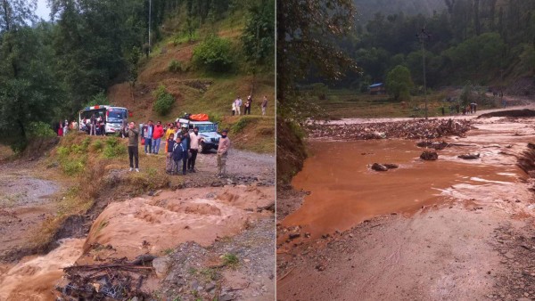 पितिवाङ खोलामा आएको बाढीले अवरुद्ध राप्ती राजमार्ग सुचारु 